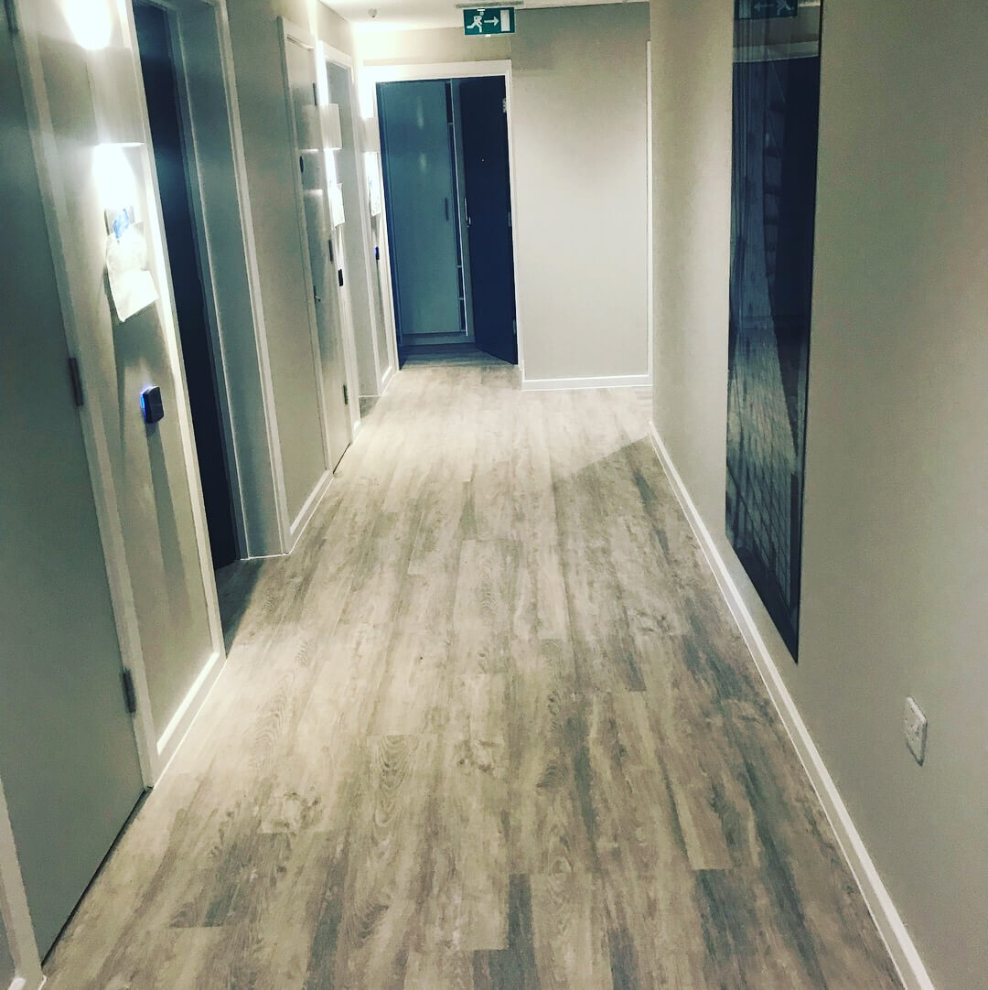 Student Accommodation hallway flooring