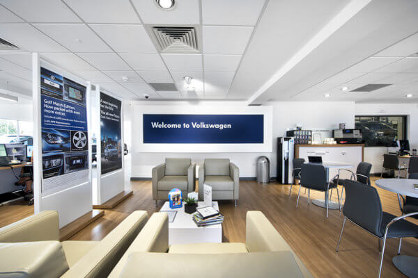 Volkswagen dealership commercial flooring