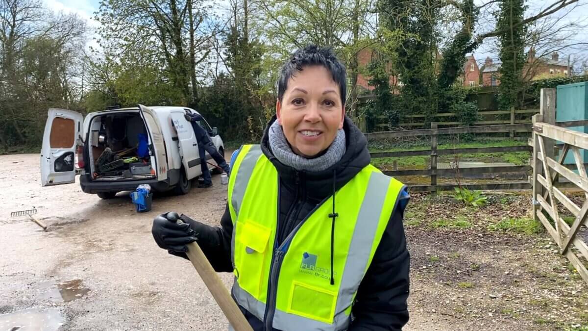 Faith Walker helping at Earlswood lakes