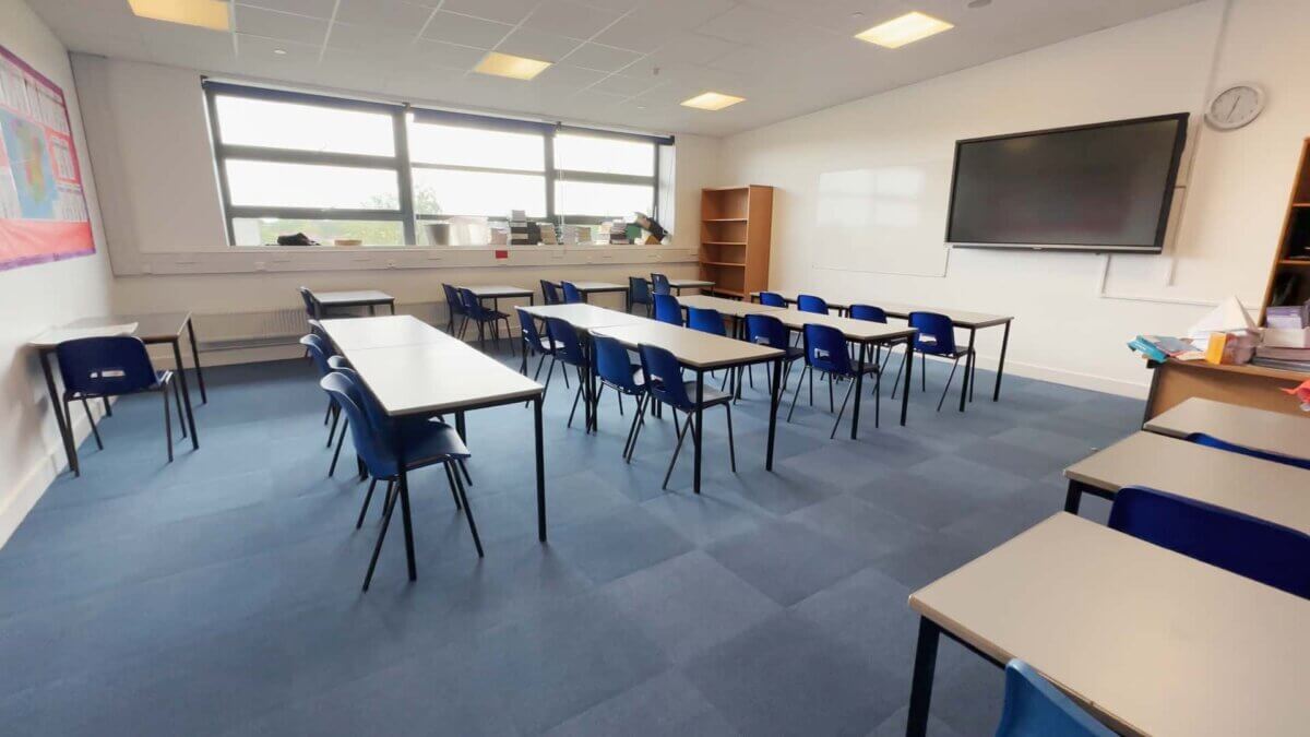 Classroom carpet tiles at Wheelers Lane Technology College