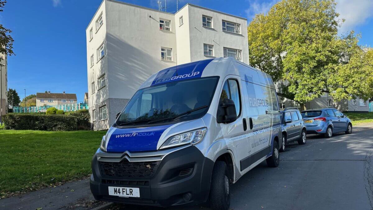 FLR van outside Coventry council building