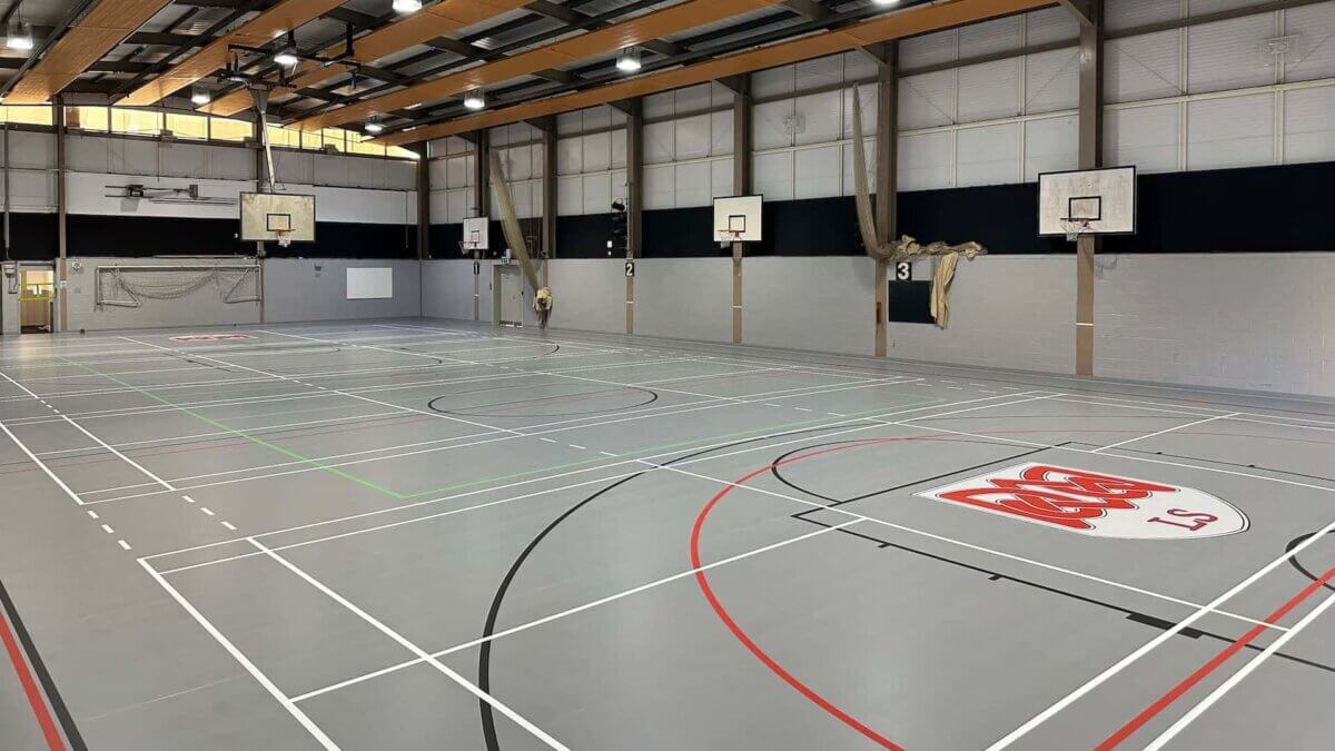 The finished sports hall at Langley School