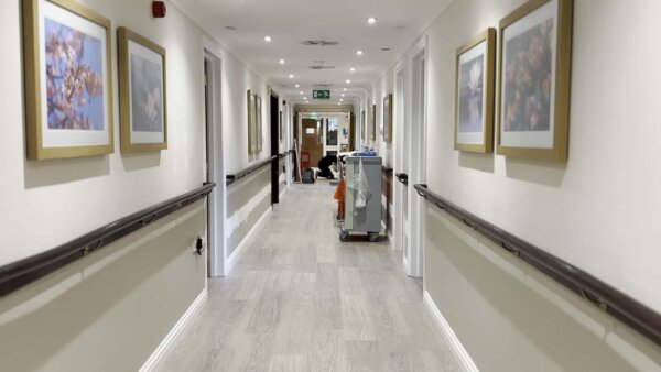 The new corridor flooring at Evedale Care Home