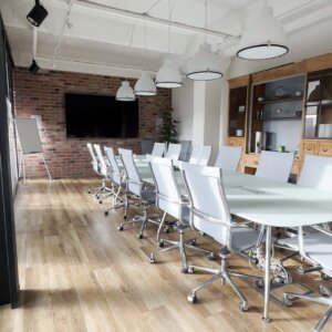 Repaired vinyl flooring in the ITG meeting room