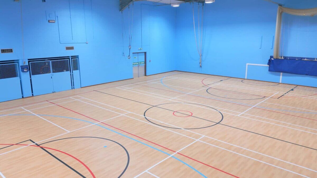 The finished new sports floor at Bilton Grange