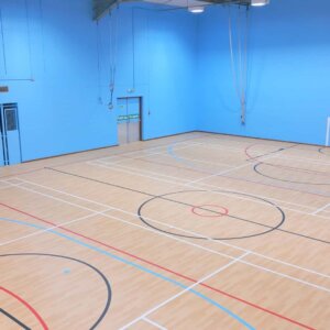 The finished new sports floor at Bilton Grange