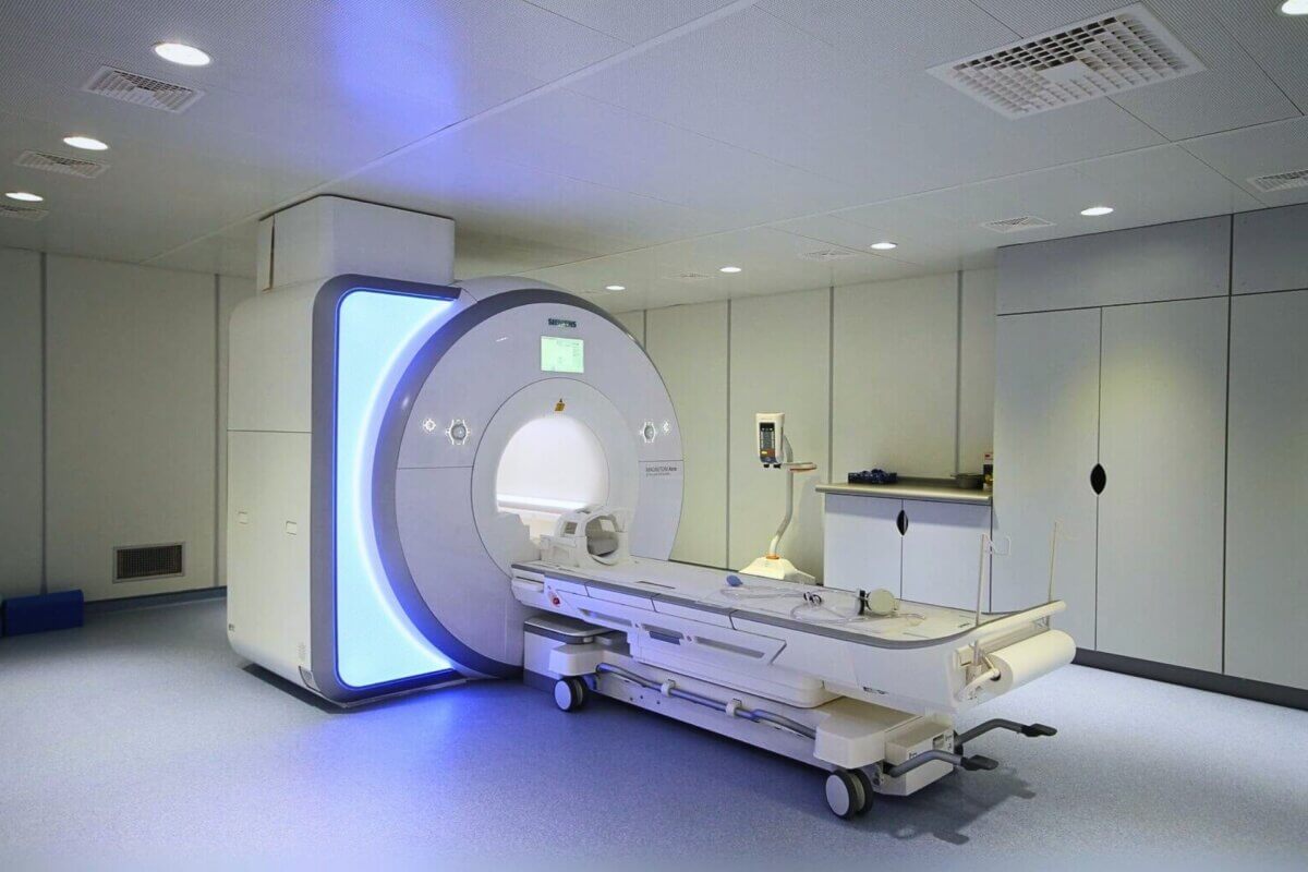 Shot of vinyl safety flooring for an xray scanner room